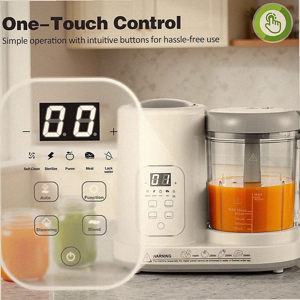 4-in-1 & One-Touch Baby Food Steamer Blender Nutrient-Locked Baby-Safe Materials