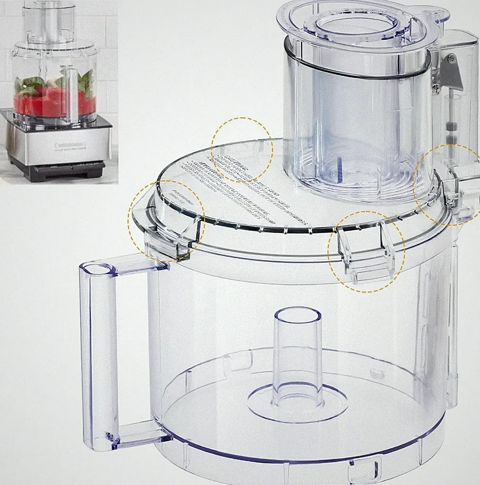 4 Locking Tabs Bowl DLC-005AGTXT1 Cover DFP-14NWBCT1 Food Processor 14-cup Work