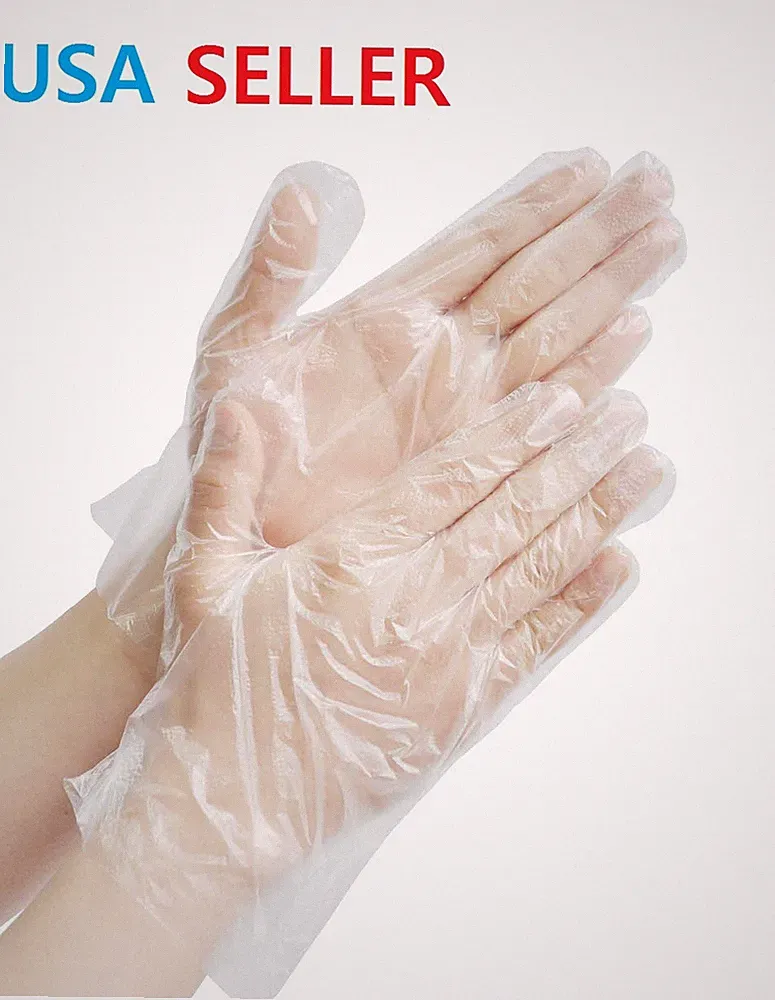 400 pcs Clear Disposable Gloves Food Prep Cleaning Catering Beauty Household