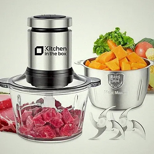 400W Food Processor & Meat Grinder Electric Vegetable Chopper with 2 Bowls