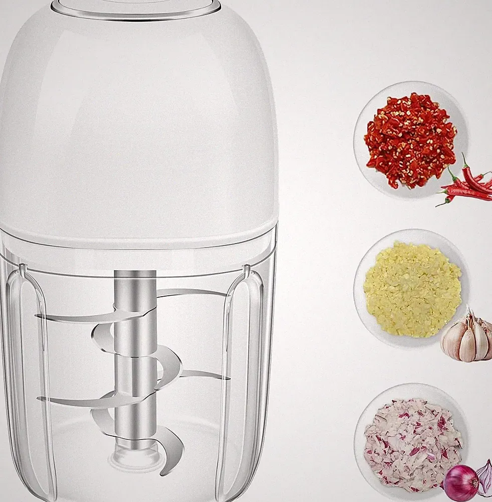 450ML Electric Garlic Chopper, Mini Portable Food Processor, Garlic Grinder
