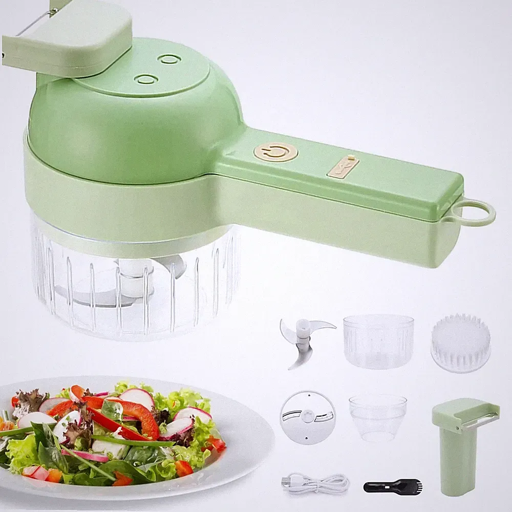 4in1 Handheld Electric Vegetable Food Chopper Cutter For Garlic Ginger Meat Q3S5