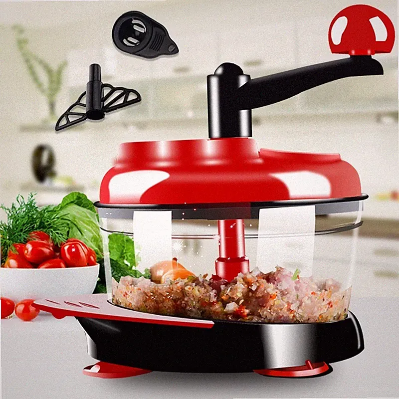 4L Multi-function Kitchen Manual Food Processor Meat Grinder Vegetable Chopper