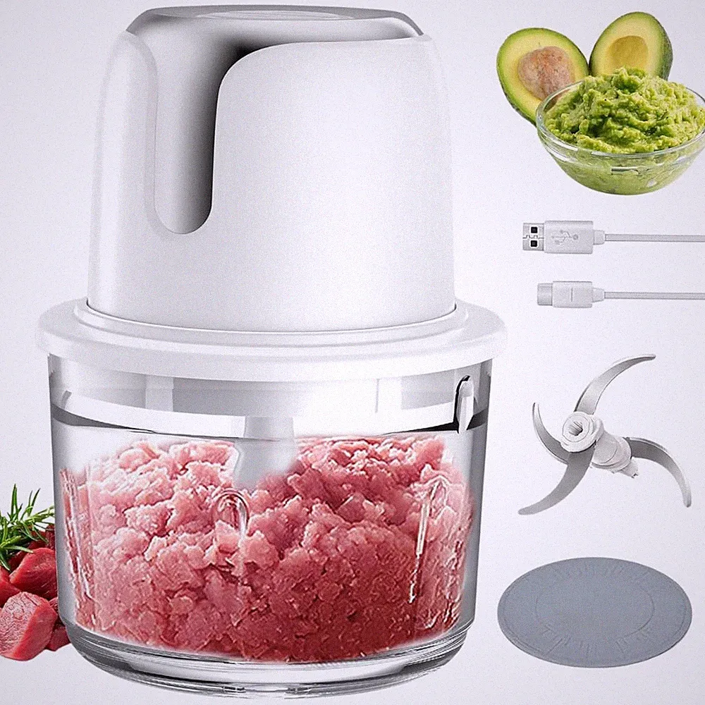5-Cup Cordless Food Processor & Meat Grinder, USB-C Rechargeable - Perfect fo...