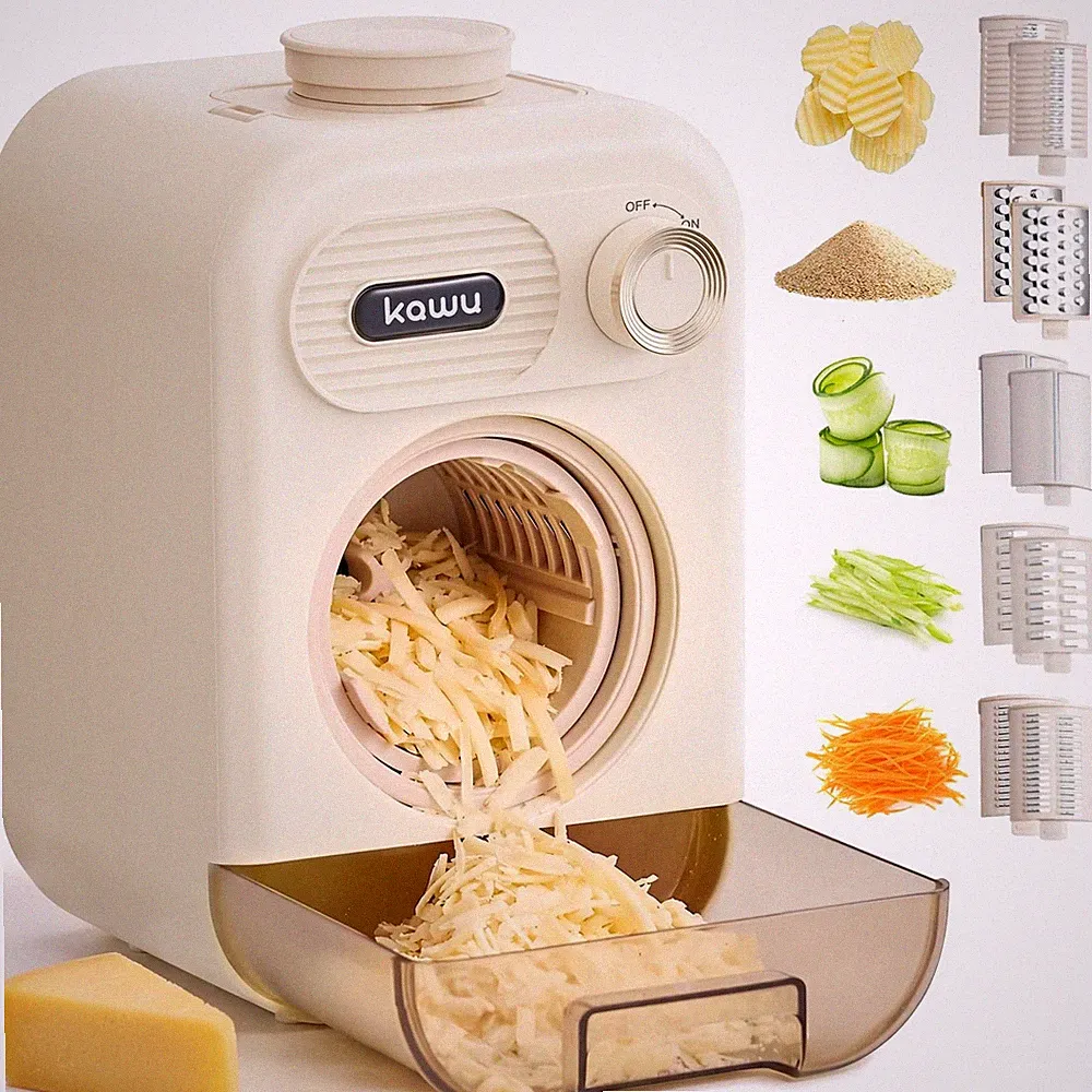 5-in-1 Automatic Electric Cheese Grater & Vegetable Shredder, Food Processor...