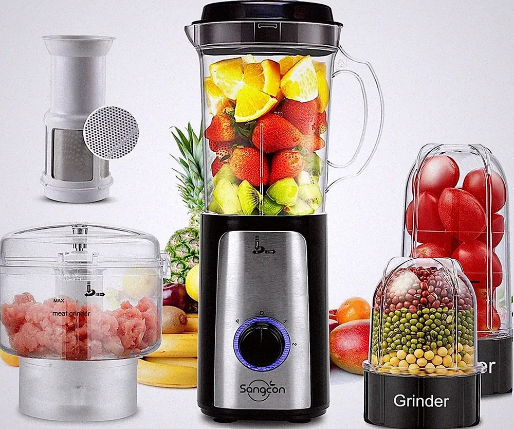 5-in-1 Blender Food Processor – 47oz Pitcher, 3 Blades, BPA-Free