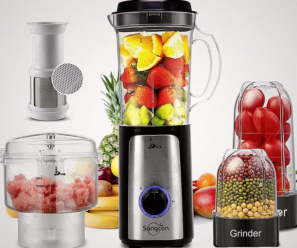 5-in-1 Blender Food Processor Combo 350W 2 Speed Electric for Meat Vegetable