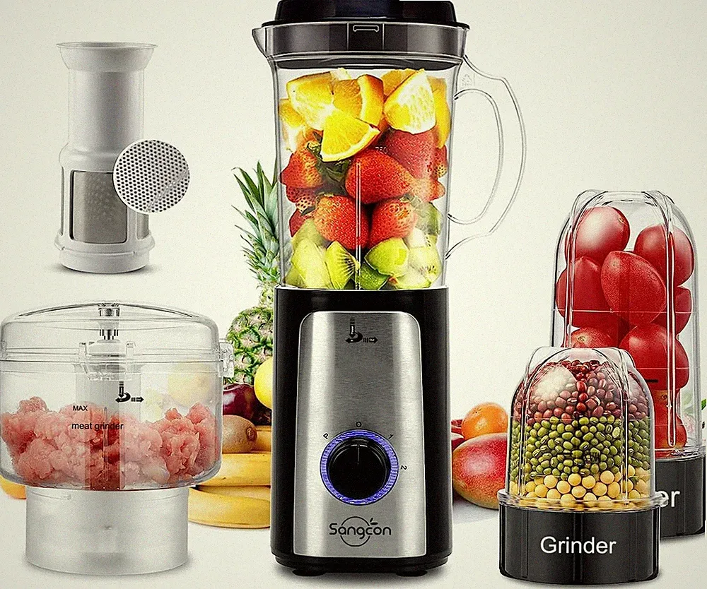 5 in 1 Blender & Food Processor Combo Kitchen Small Electric Food Chopper Meat