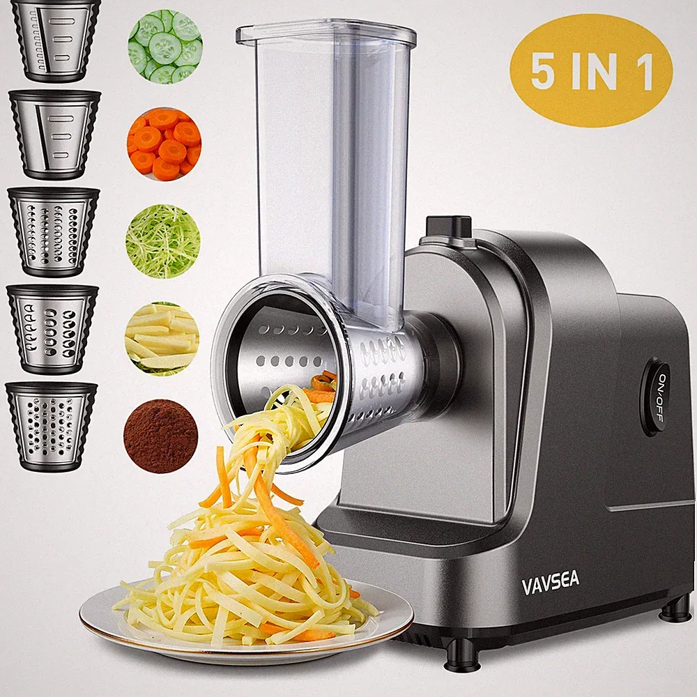 5-in-1 Electric Food Processor Shredder Slicer Grinder Chopper 400W Salad Maker