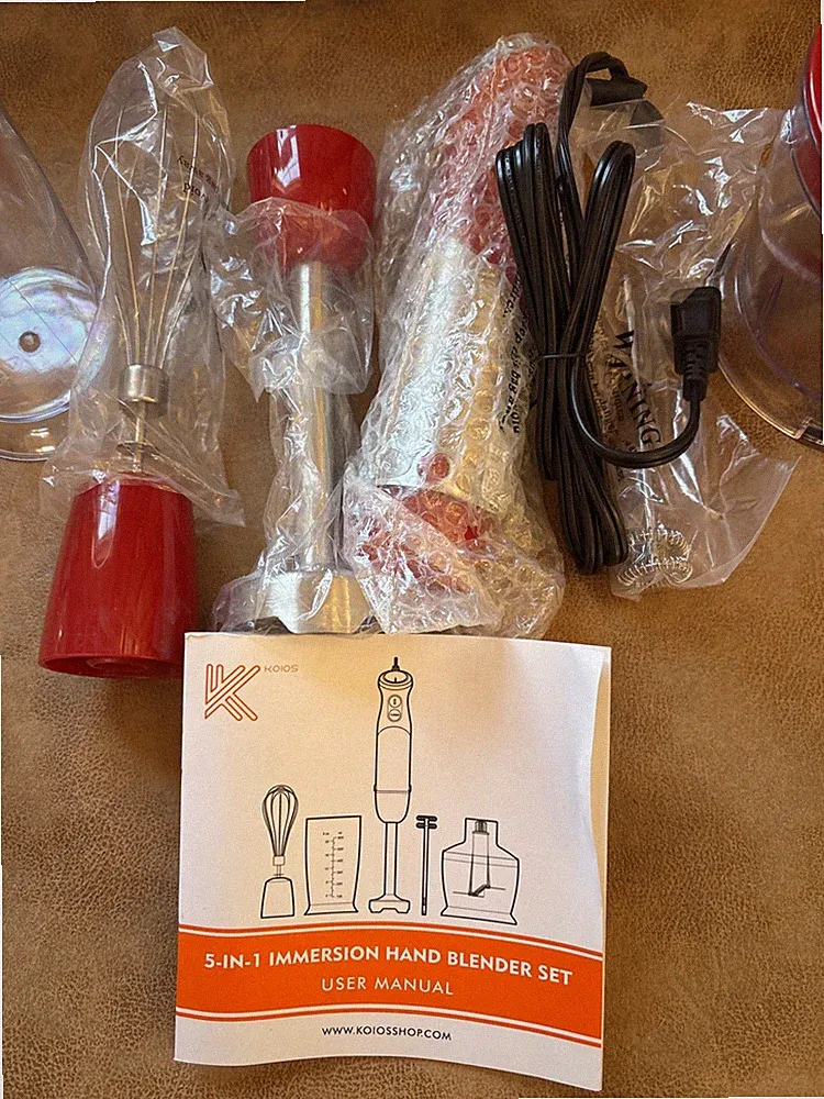 5-in-1 immersion hand blender Red set NEW Not In Original Packaging
