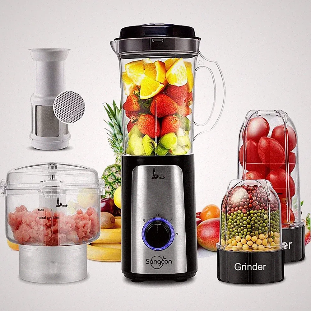 5-in-1 Kitchen Blender Combo | 2 Speeds, 3 Blades