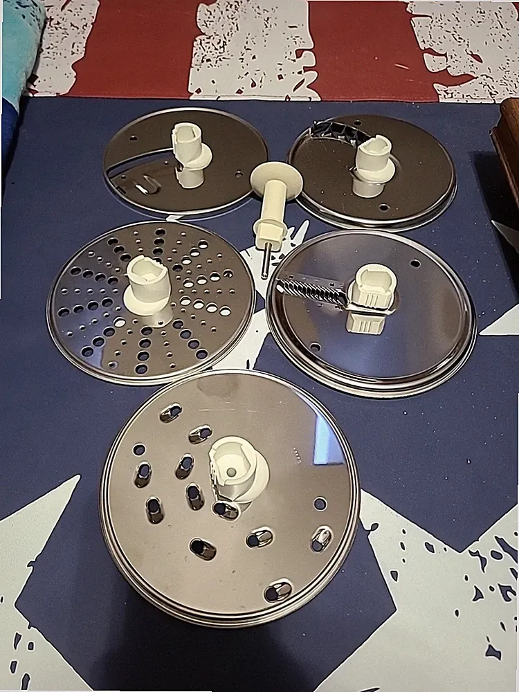 5 KitchenAid Blade Discs For Food Processor 9 or 12 Cup Plus The Stem