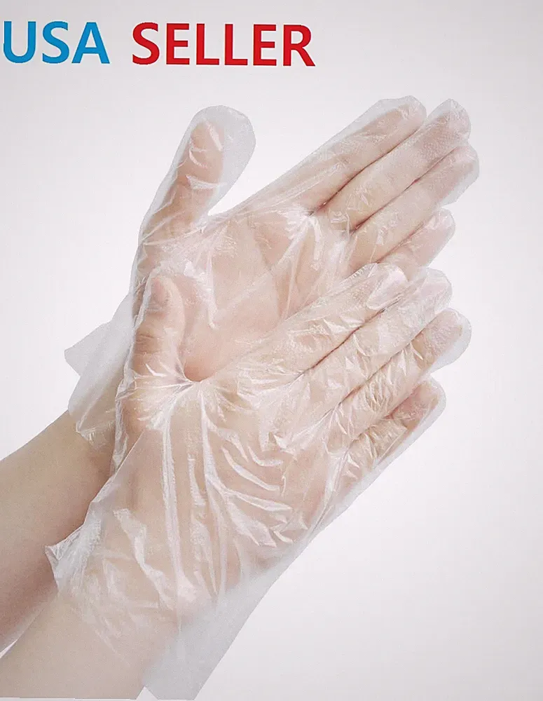 50 pcs Clear Disposable Gloves Food Prep Cleaning Catering Beauty Household