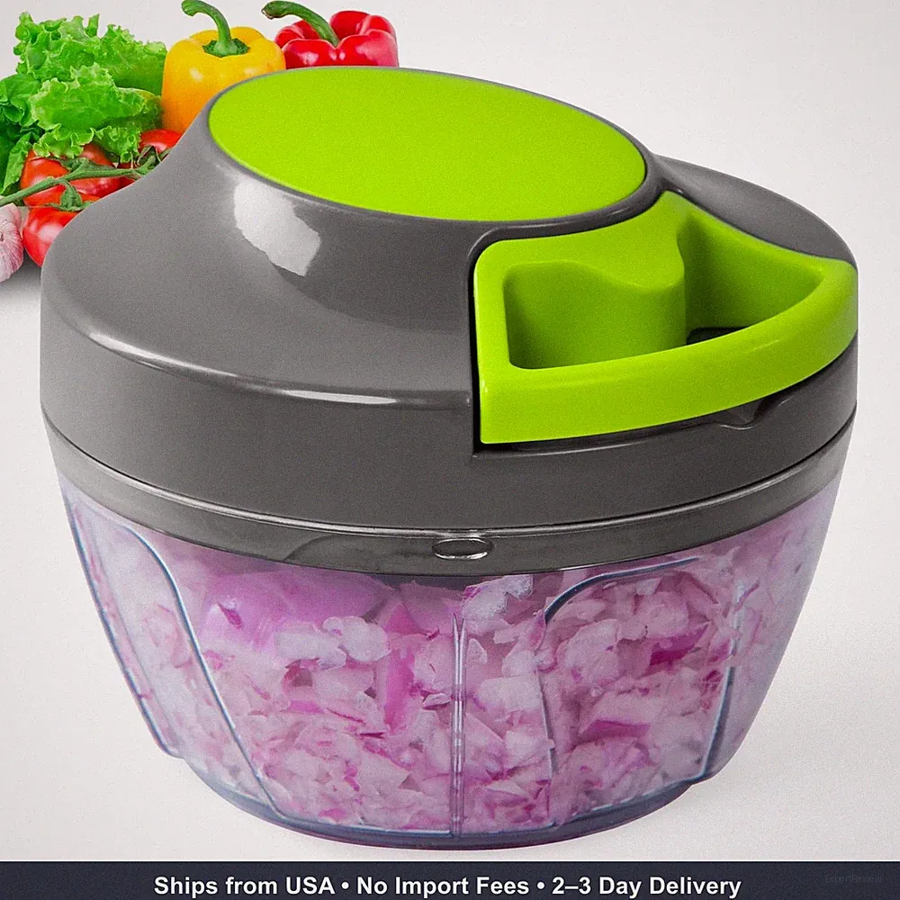 500ml Manual Food Processor Vegetable Chopper Hand Pull Garlic Mincer Onion