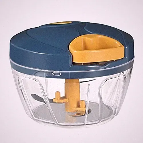 500ml Manual Vegetable Chopper - Efficient BPA Free Food Safe Cutter, Gray