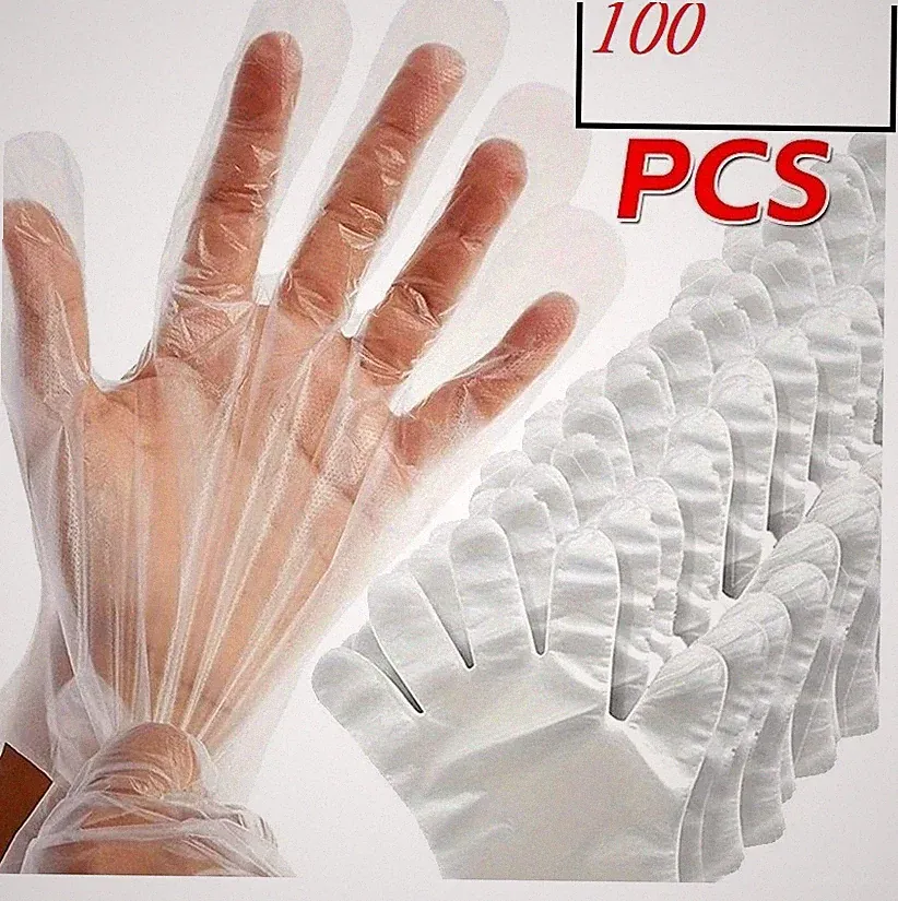500PCS Transparent Disposable Food Grade Gloves Kitchen Cooking Restaurant Use