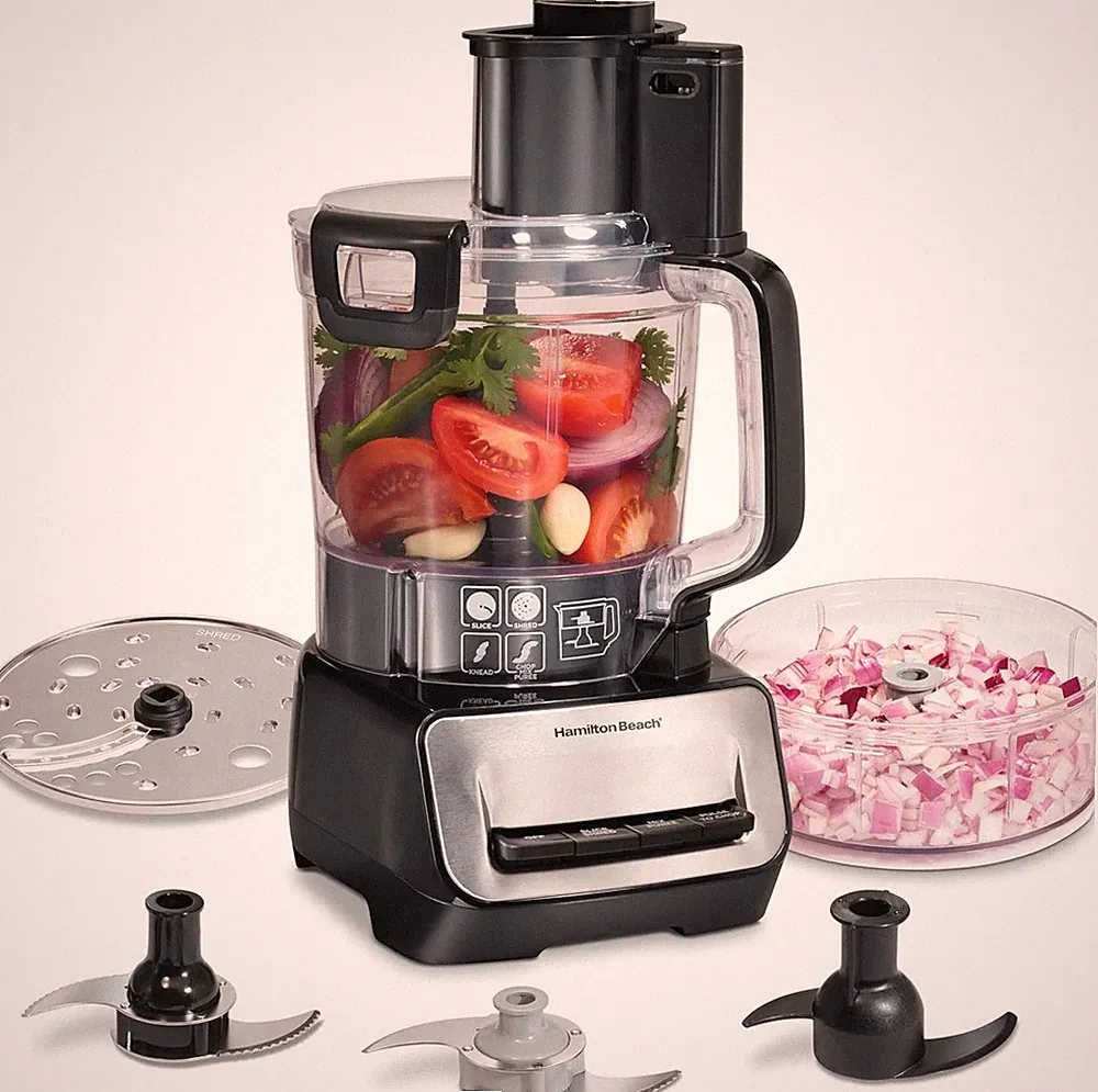 500W 14+4 Cup Food Processor 3-Speed Stainless Blades Veggie Chopper Black 70585