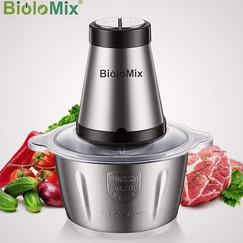 500W Meat Food Grinder Chopper Electric Processor Stainless Steel with Mixer 2L