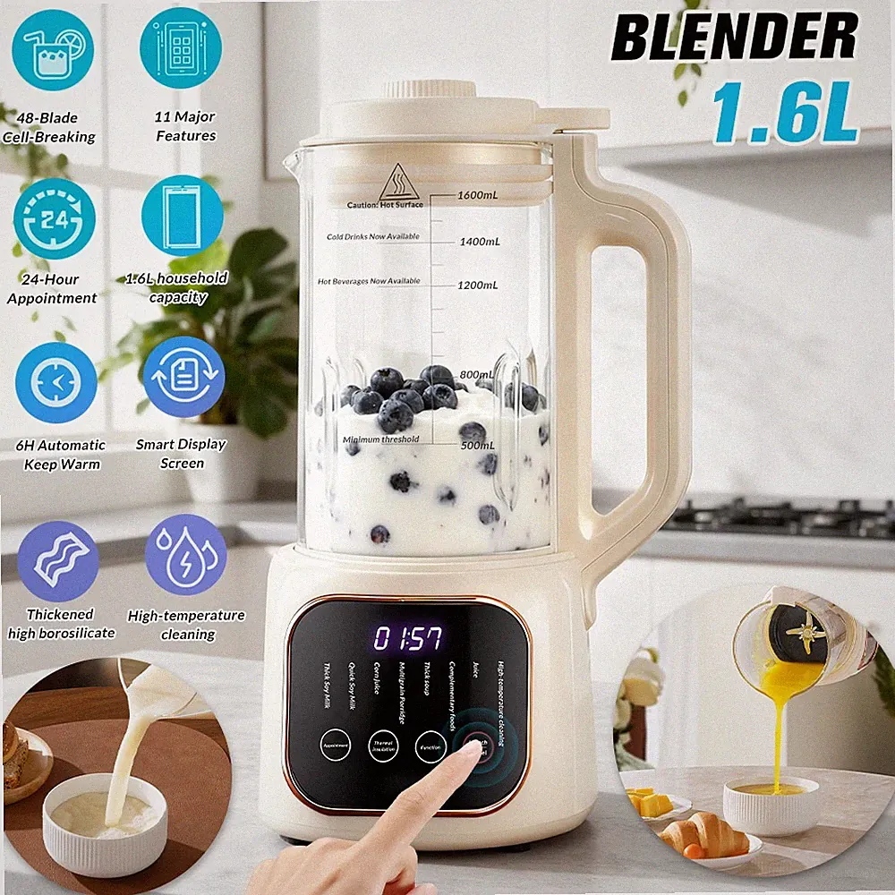 54oz Nut Milk Maker Machine for Oat Almond Soy Milk Blender 1.6L Home Timer