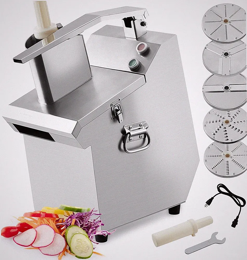 550W Stainless Steel Food Processor with 5 Blades & Dual Feeding Holes