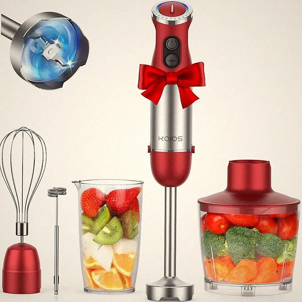 5in1 Hand Immersion Blender, 1000W 12 Speed Handheld Blender Stick with Coppe...