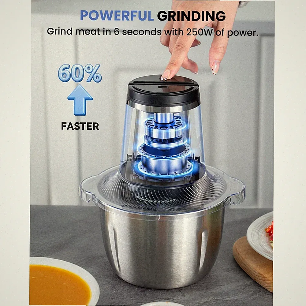 6 Cup Mini Food Processor - Stainless Steel Blades