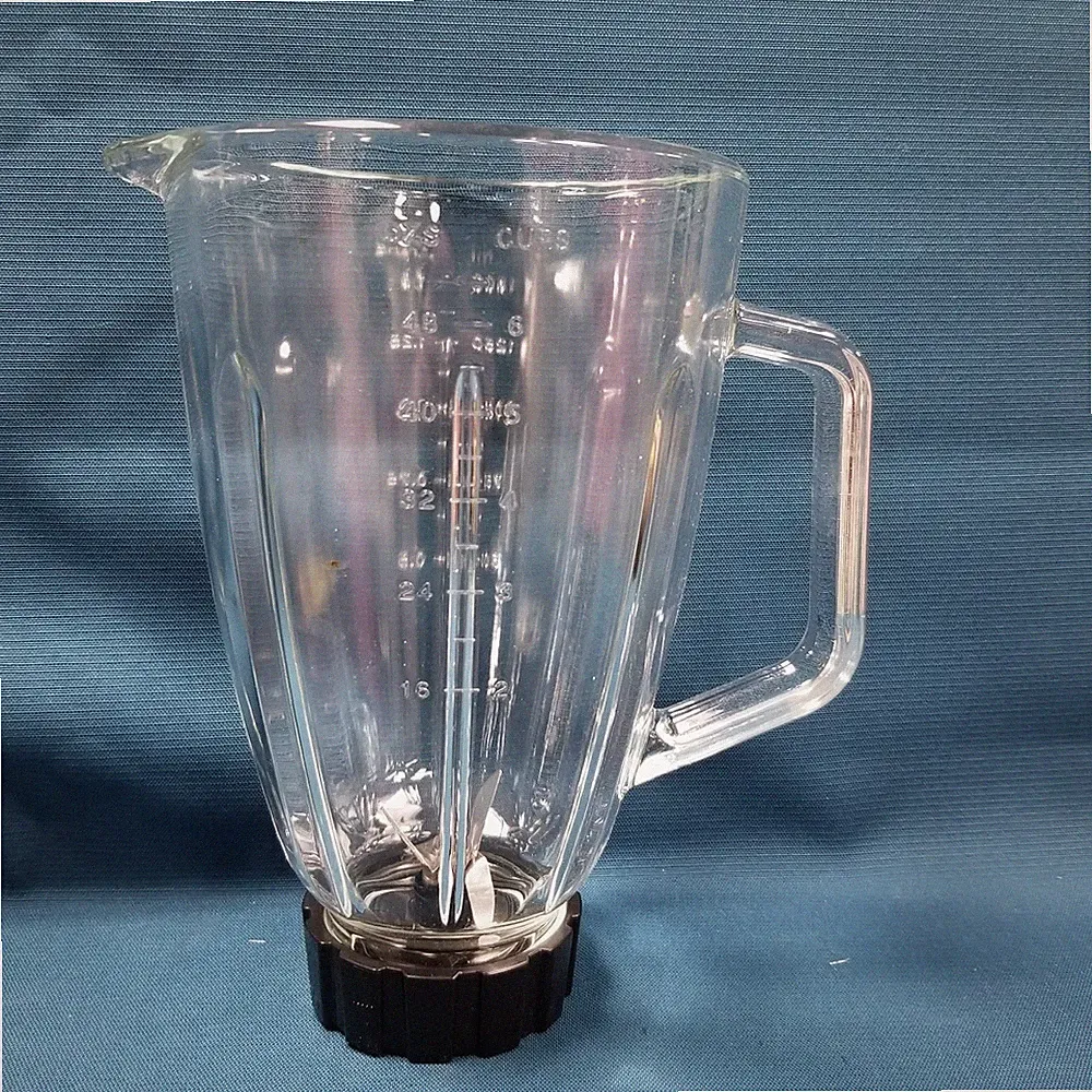 6 Cups Heavy Duty Glass blender Pitcher W/Blade & Base *No Appliance*