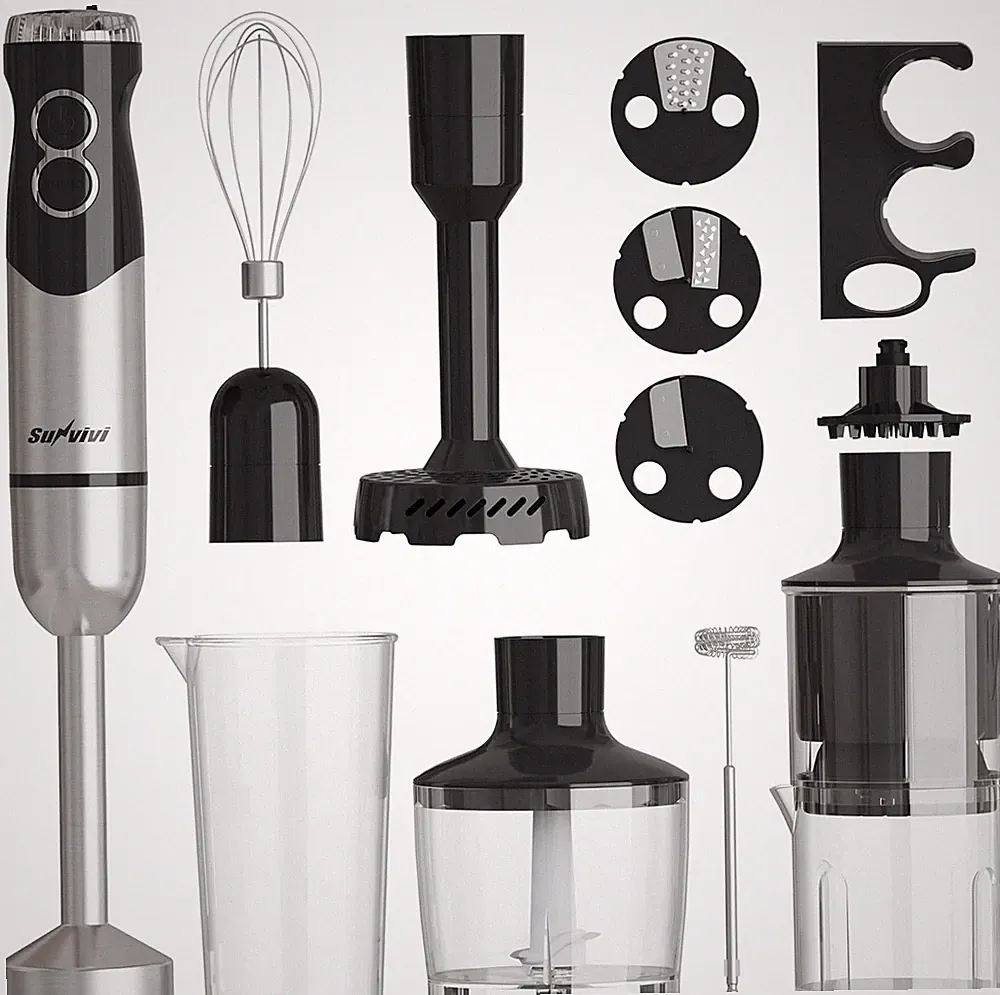 6 in 1 Professional Immersion Blender, Heavy Duty Hand Blender with 12-Speed & 1