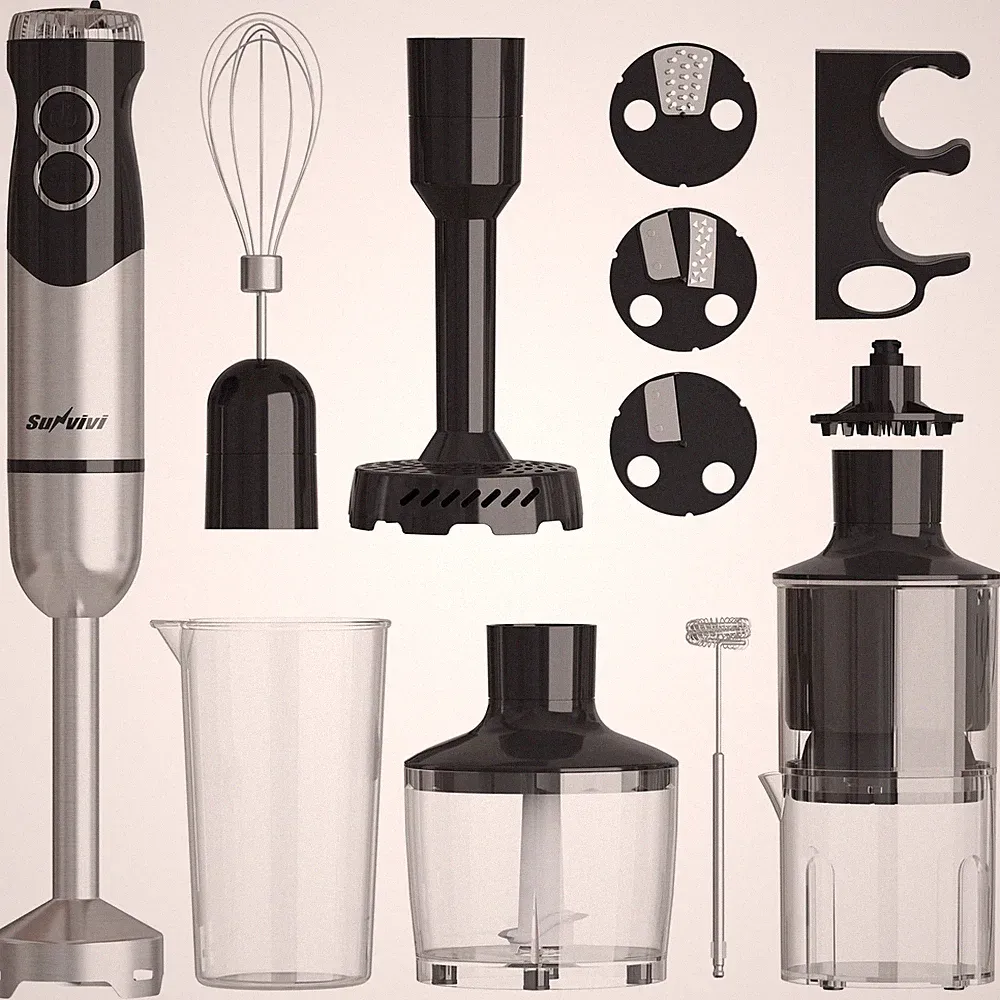 6 in 1 Professional Immersion Blender, Heavy Duty Hand Blender with 12-Speed...