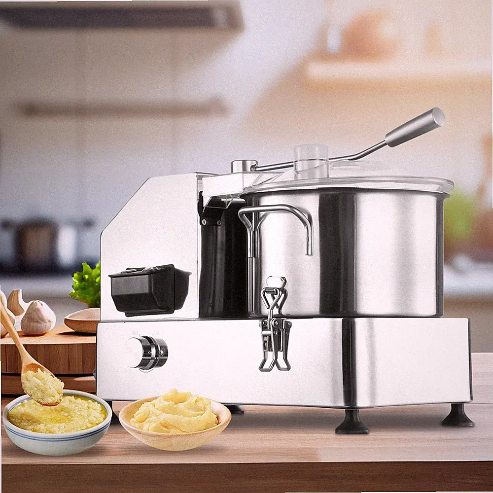 6L Commercial Food Processor Vegetable Chopper 110V Multi-Function Meat Grinder
