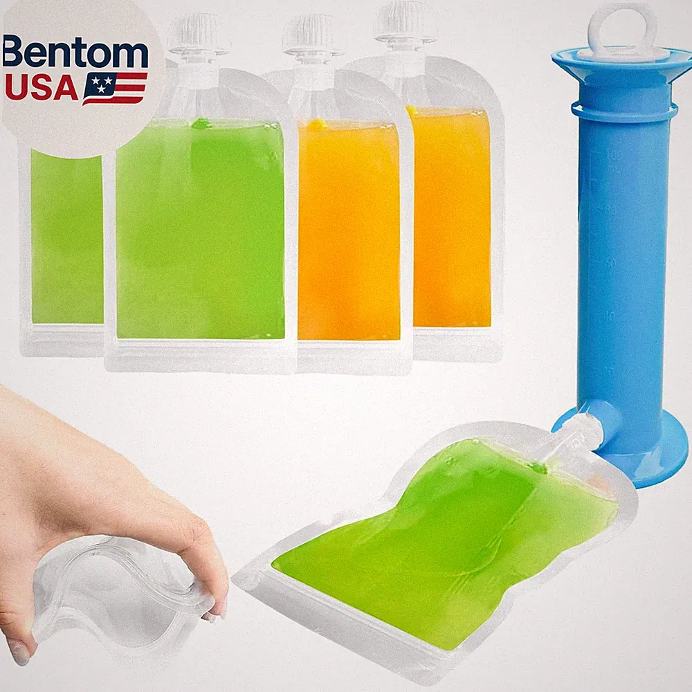 6PCS Reusable Baby Food Pouches Filler Kit Baby Food Pouch Maker for Applesauce