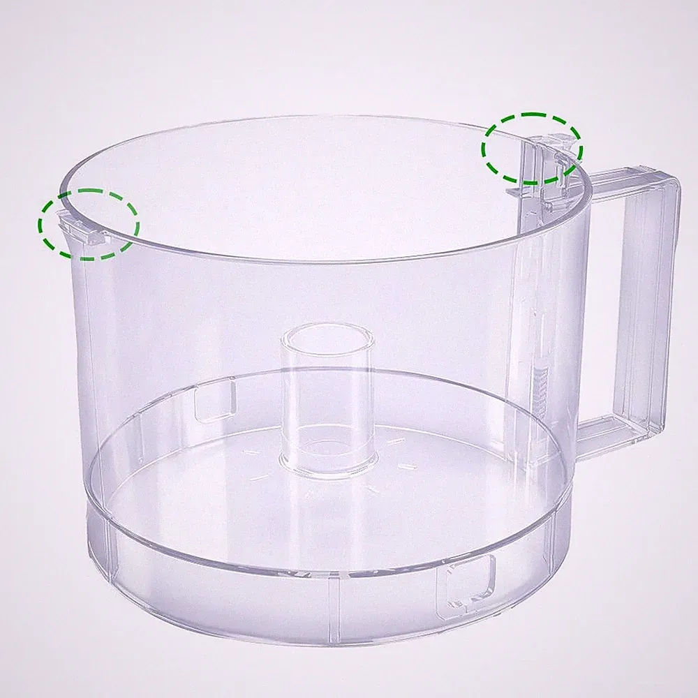 7-Cup Food Processor Work Bowl Compatible with 2-Tab Model, Transparent
