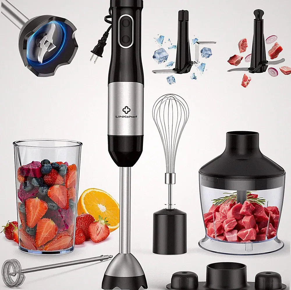 7-in-1 Handheld Immersion Blender Set with 800W Power & Accessories