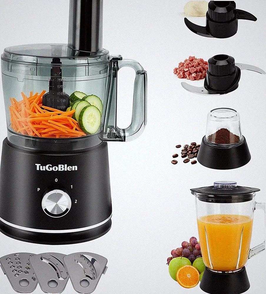 7-In-1 Multifunctional Food Processor with 68Oz Processing Bowl,51Oz Glass Blend
