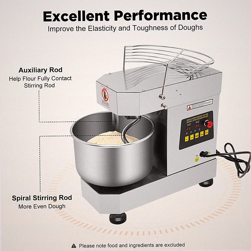 750W 110V Commercial Food Mixer 10L/2.6 gal Dough Kneading Machine