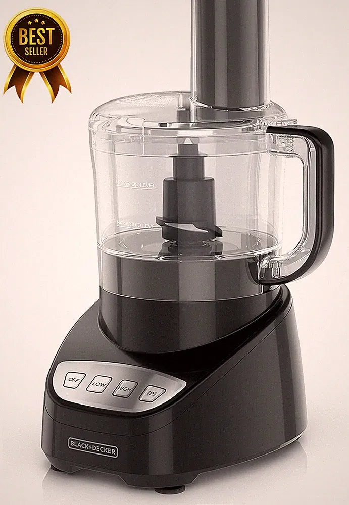 8 Cup Food Processor 450W Stainless Steel Blade Chop Slice Shred Puree