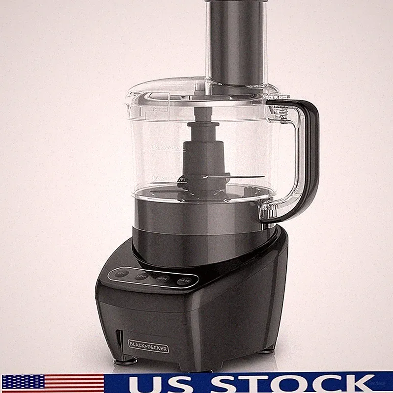 8 Cup Food Processor Easy Assembly S Blade Touchpad Controls Slice Shred New