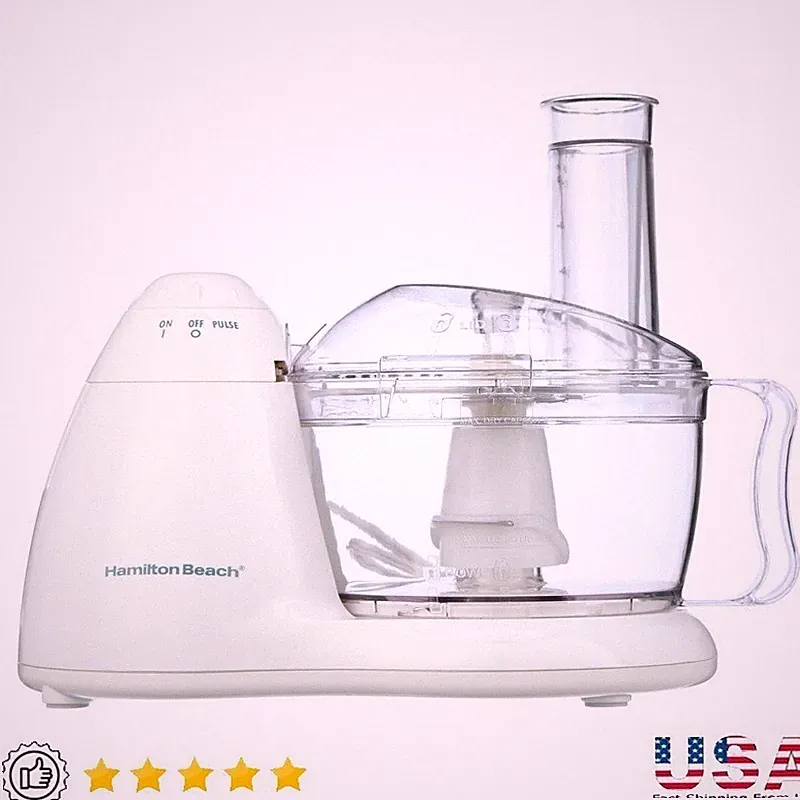 8 Cup Food Processor Stainless Steel Blades Dishwasher Safe Variable Speed Pulse