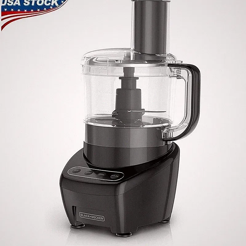 8-Cup Food Processor Stainless Steel S-Blade Easy Assembly Slice Shred New