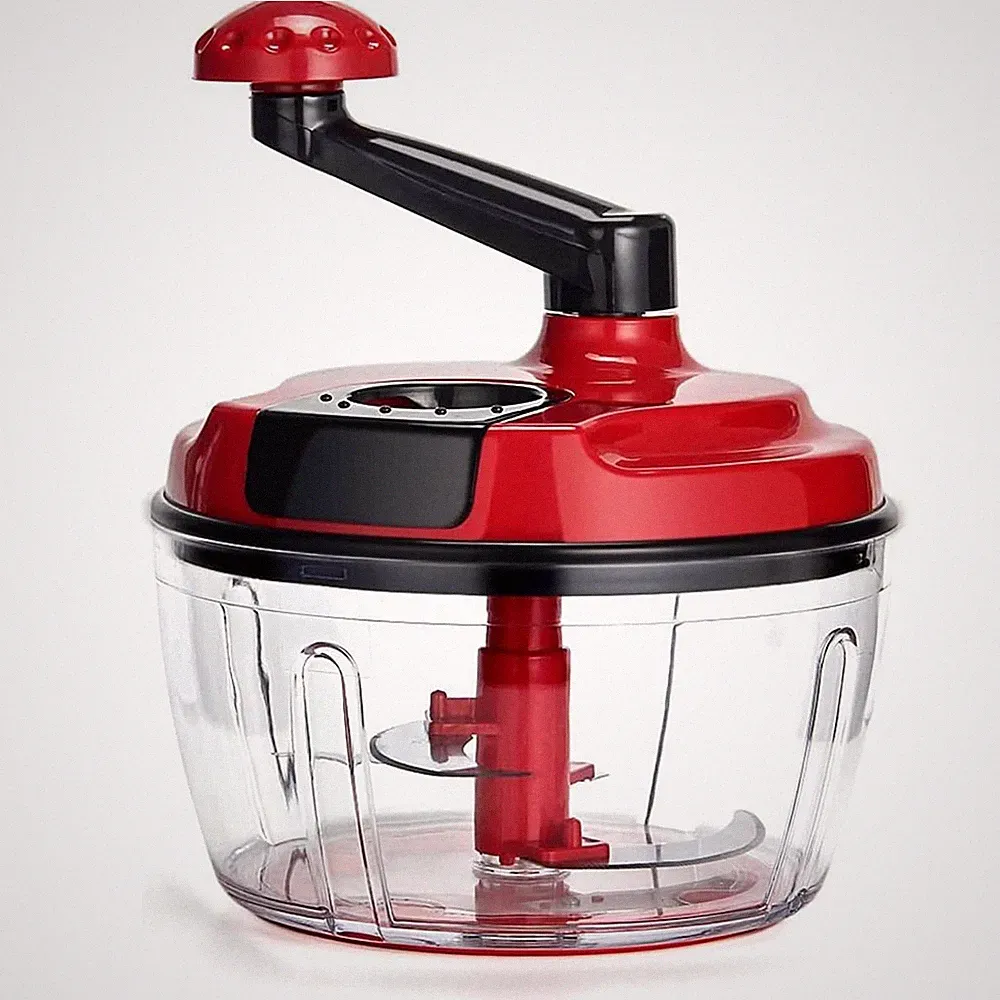 8-Cup Manual Food Processor - Hand Crank Chopper & Mincer for Veggies, Meat, Fru