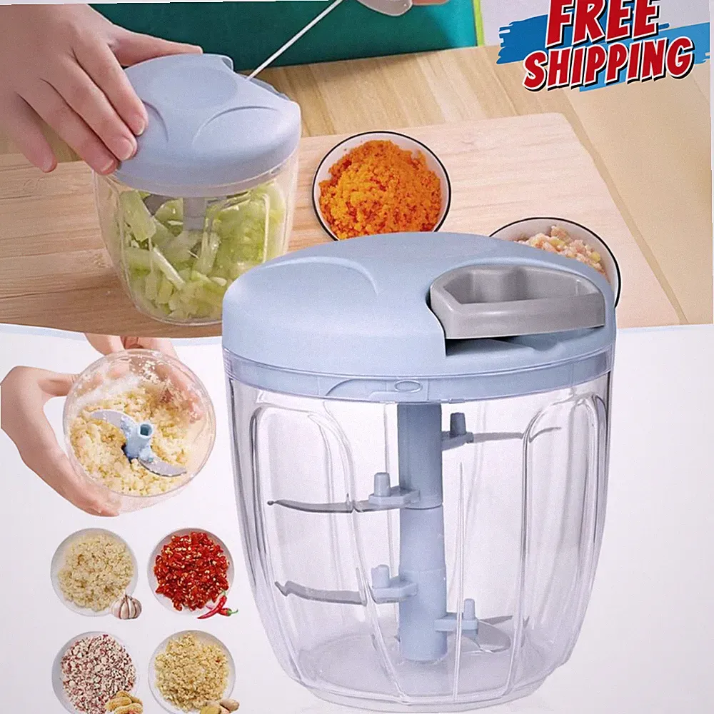 900ML Vegetable Chopper Manual Food Processor Hand Pull String Big Garlic Mincer