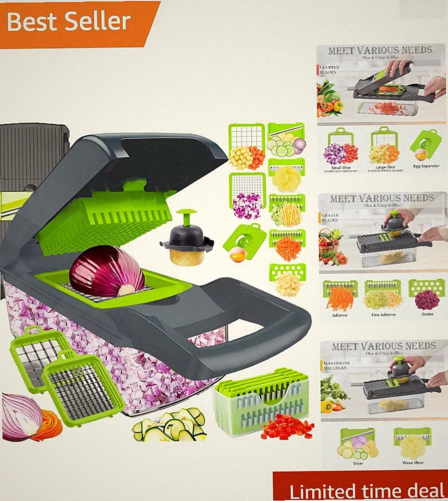 All-In-One Vegetable Chopper, Grater & French Fry Cutter for Efficient Cooking