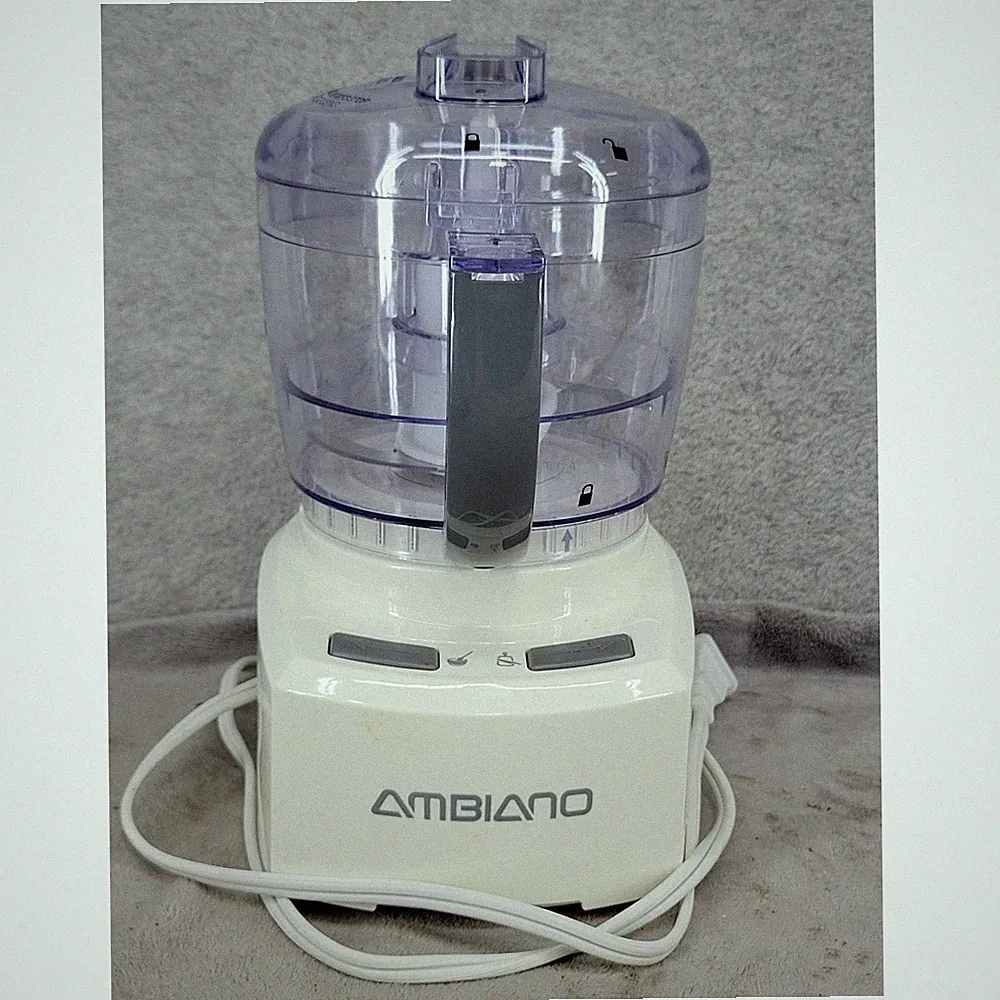 Ambiano Mini Food Processor Chopper White Clear Bowl Stainless Steel Blade