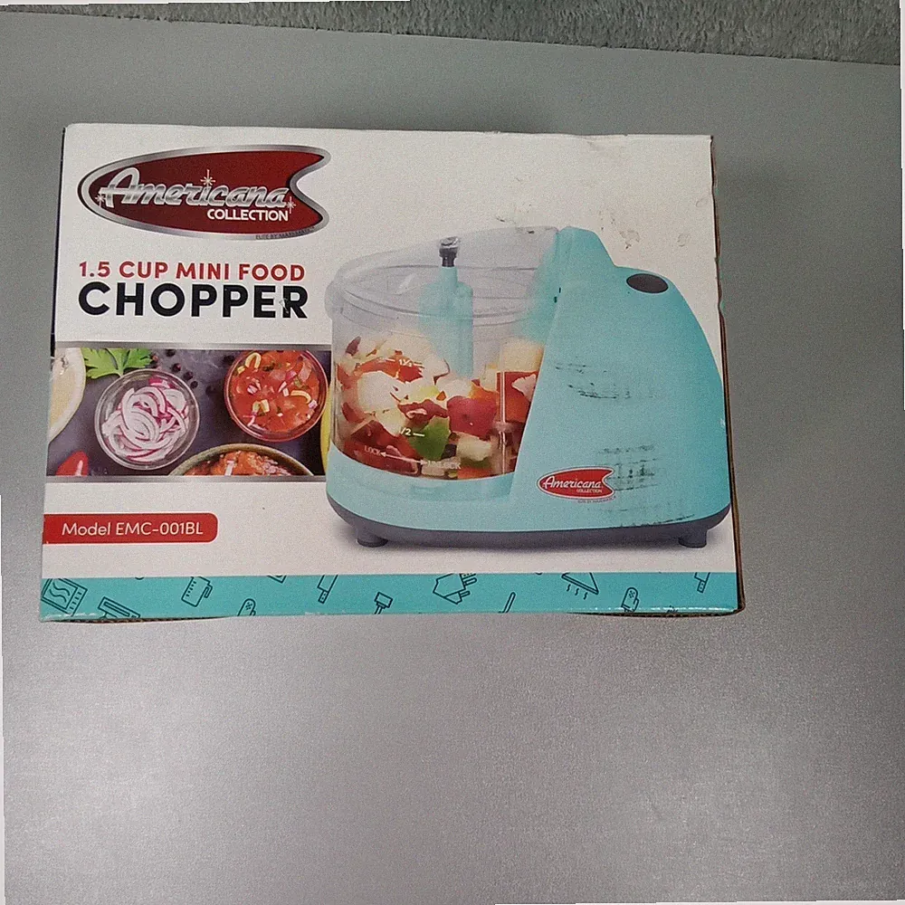 Americana Collection 1.5 Cup Mini Food Chopper Mint Blue EMC-001BL Elite Gourmet
