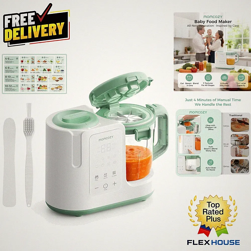 AutoMeal Baby Food Maker: 15oz 6-Blade Steam & Blend Processor, Self-Cleaning