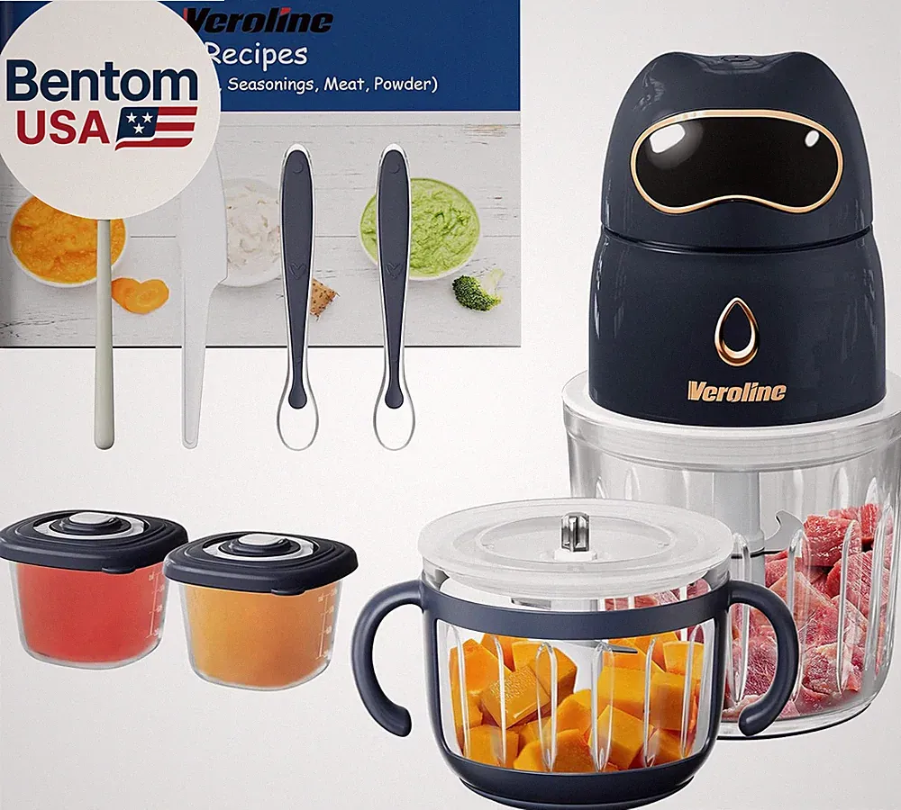 Baby Food Maker, 10-In-1 Baby Food Processor Set with 2 Glass Bowls (600Ml+300Ml