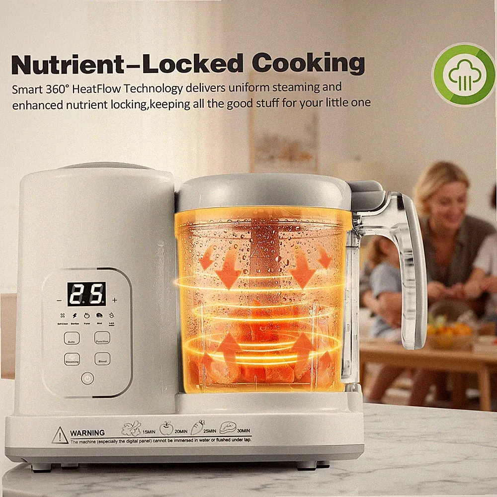 Baby Food Maker Pro Steamer Blender: 4 in 1 Effortless Operation with Self-Clean
