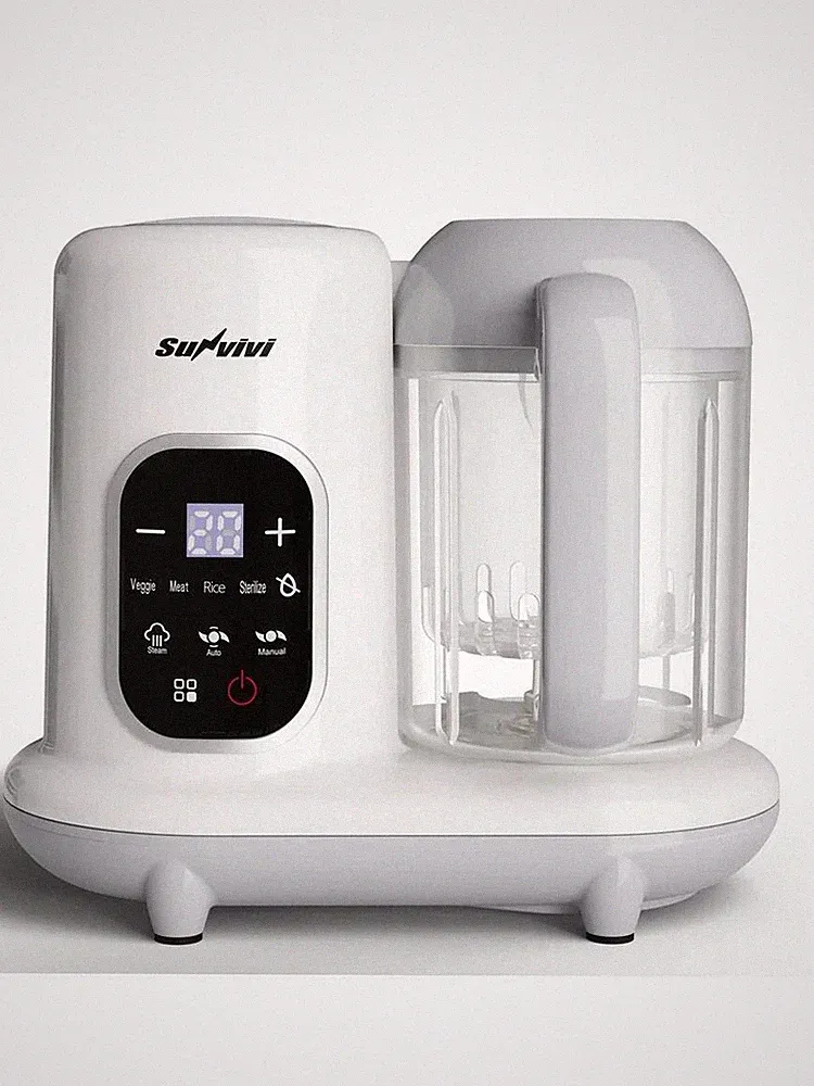 Baby Food Maker Processor Steam Blend Heat Unfreeze LCD Display White