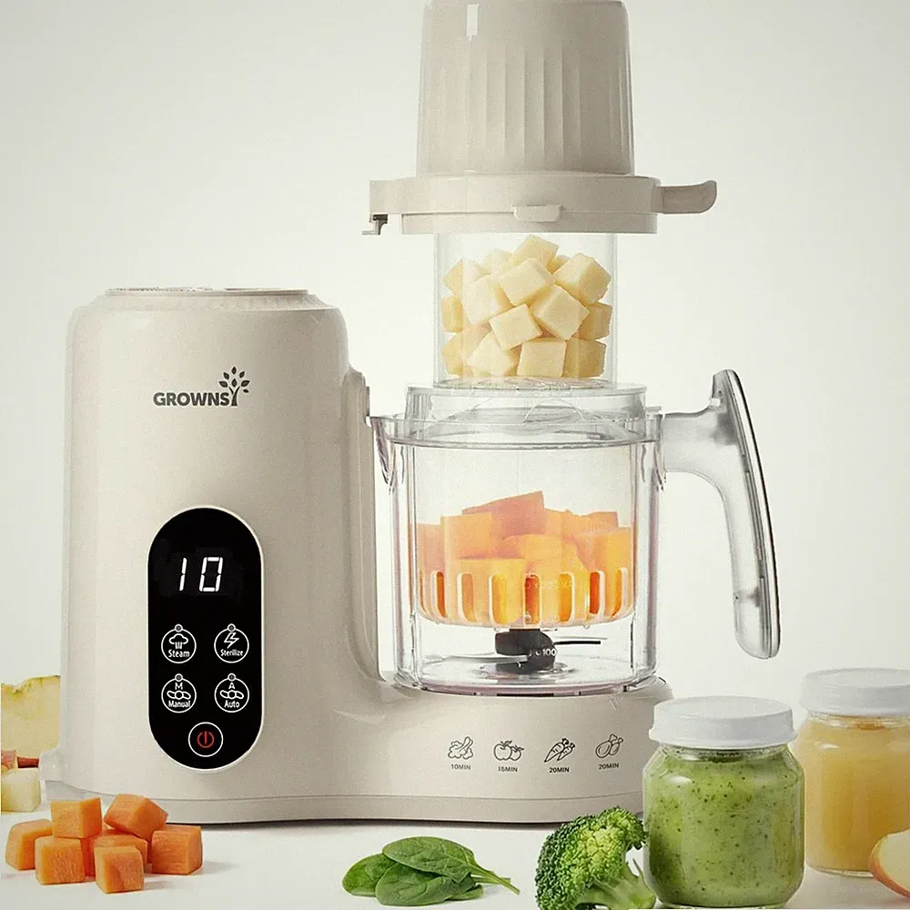 Baby Food Maker & Processor with Dual-Layer Steam Basket,Cream, 6+ Months