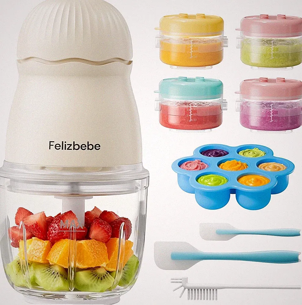 Baby Food Maker Set 10oz Food Processor Puree Blender White